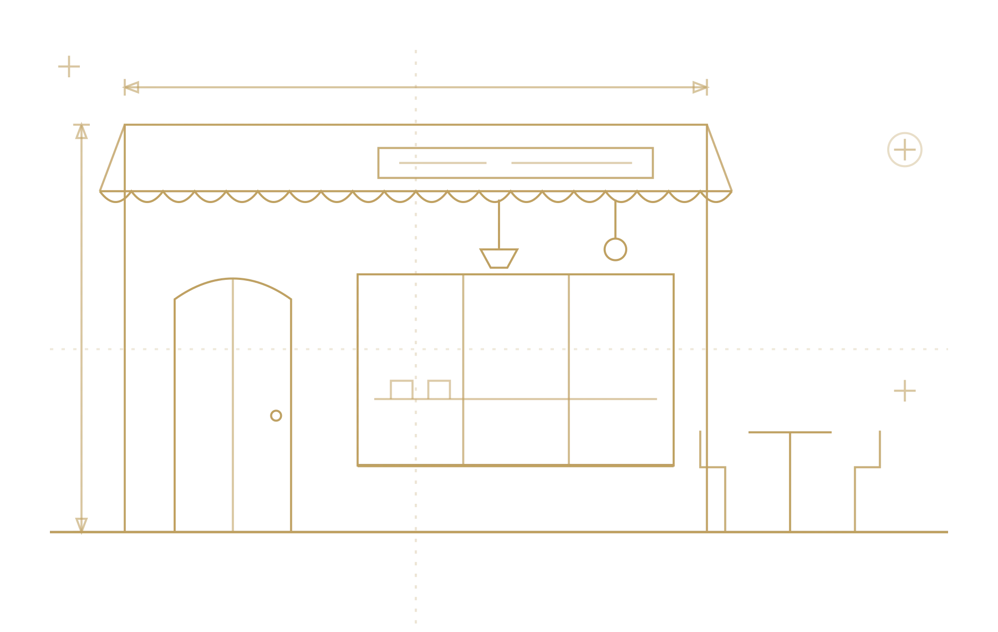CVC architectural storefront elevation drawing