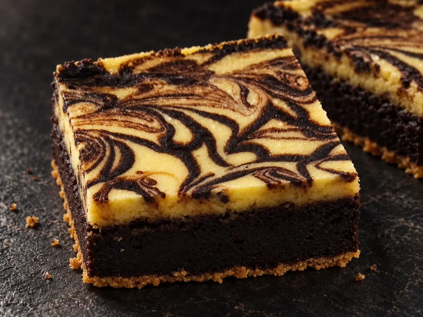 Caramel & Co. Cheesecake Brownie with a marbled cheesecake layer